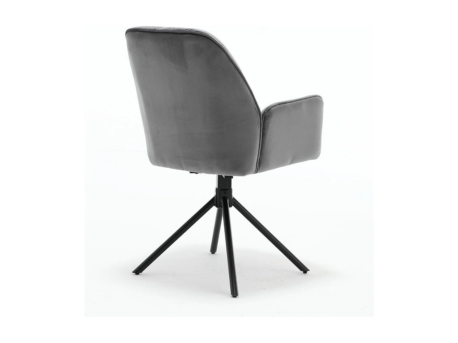 Lot de 2 chaises de salle à manger - Tissu et métal - Gris - BARREL