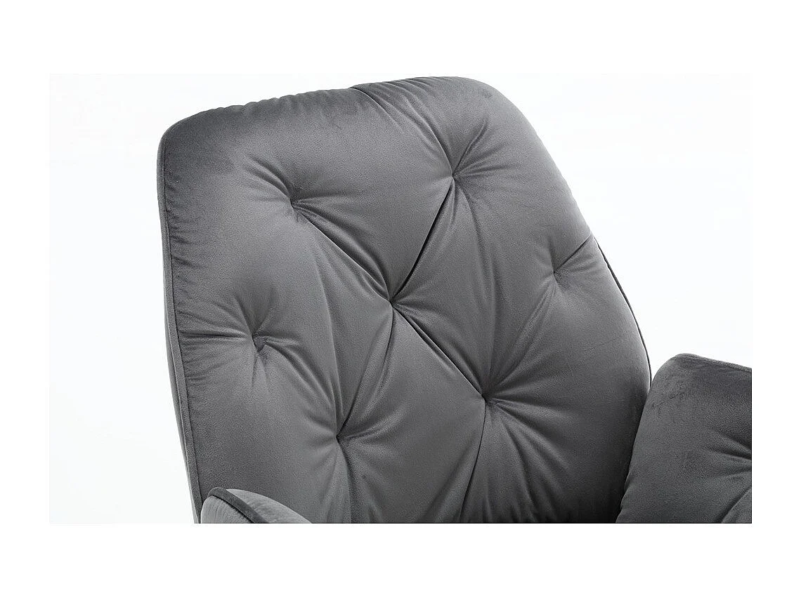 Lot de 2 chaises de salle à manger - Tissu et métal - Gris - BARREL