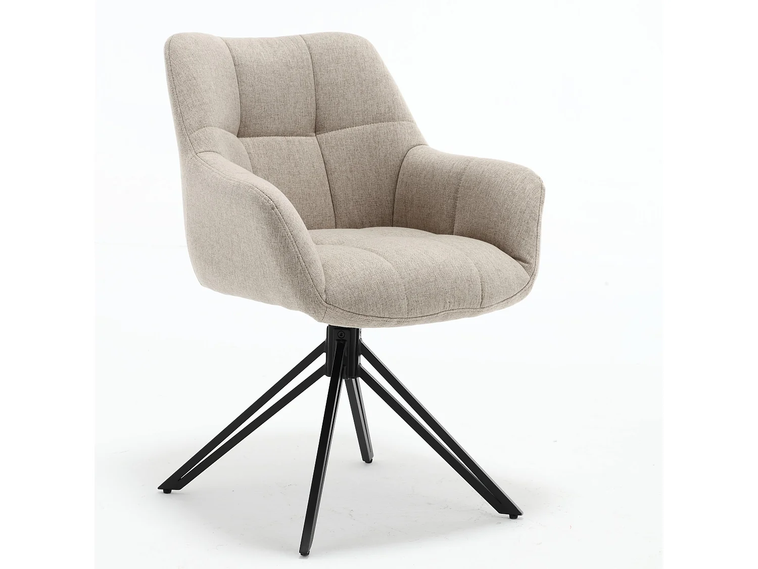 Eetkamerstoel set van 2 - stof & metaal - beige - LONDO