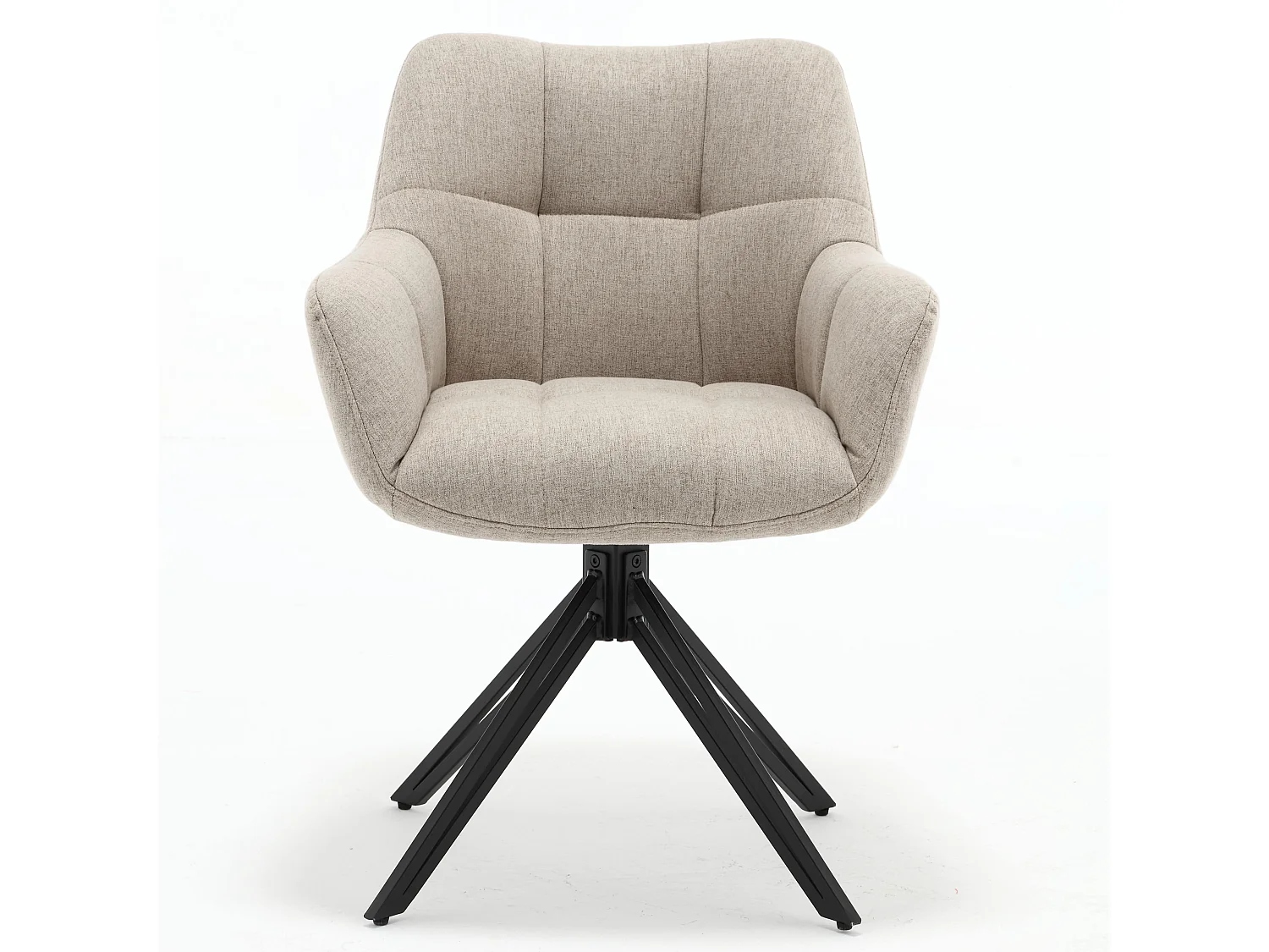 Eetkamerstoel set van 2 - stof & metaal - beige - LONDO