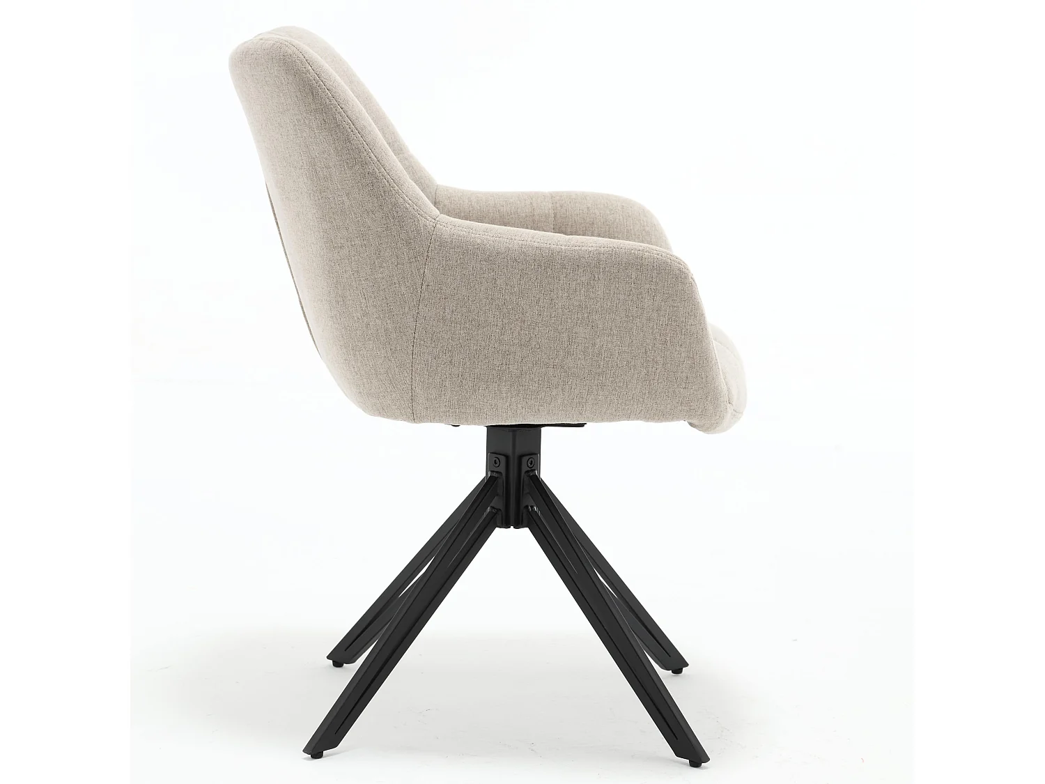 Eetkamerstoel set van 2 - stof & metaal - beige - LONDO