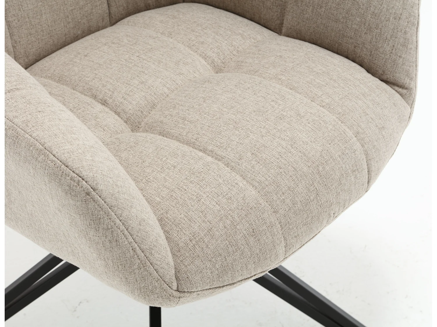 Eetkamerstoel set van 2 - stof & metaal - beige - LONDO