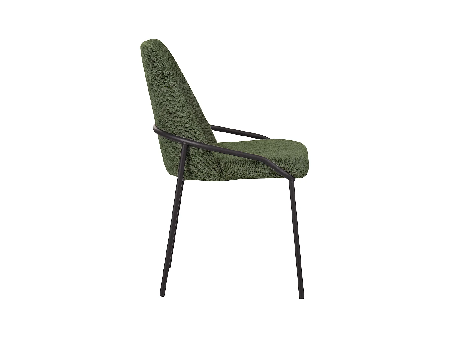 Lot de 2 chaises de salle à manger - tissu et métal - vert - LOW