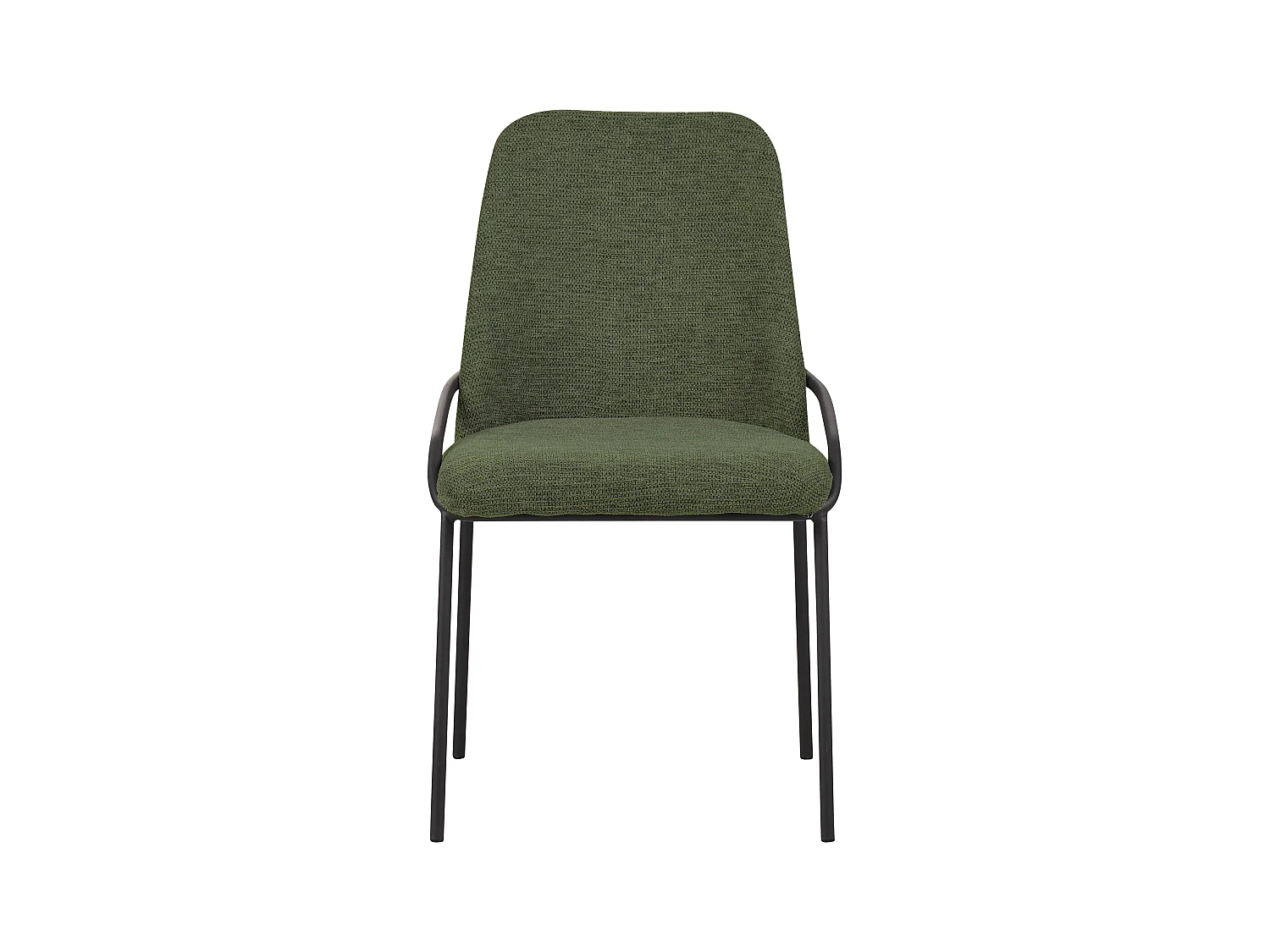 Lot de 2 chaises de salle à manger - tissu et métal - vert - LOW