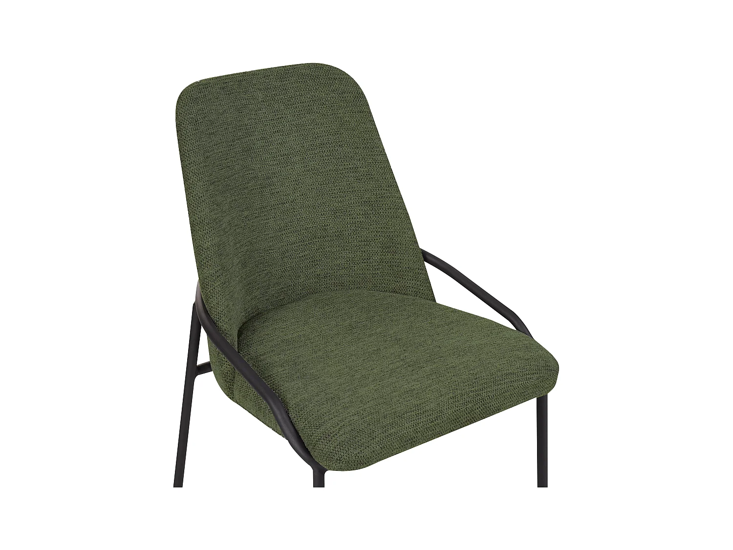 Lot de 2 chaises de salle à manger - tissu et métal - vert - LOW