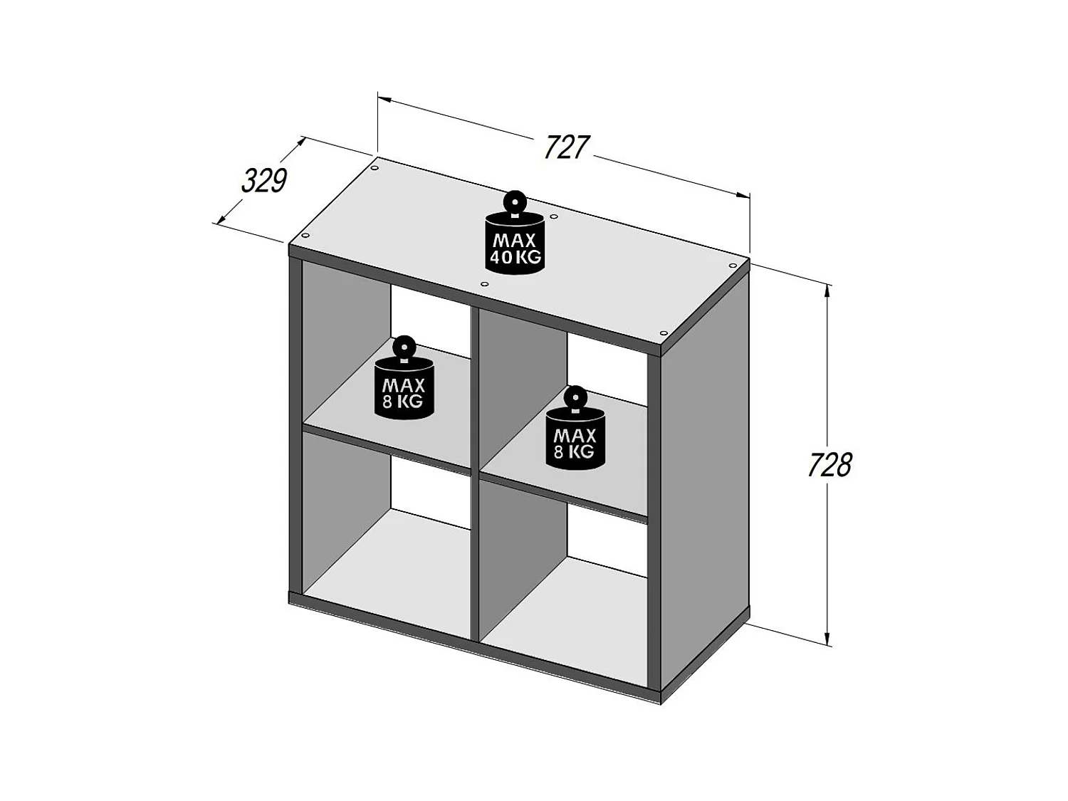 Étagère - aggloméré - terre cuite - MAURO 221