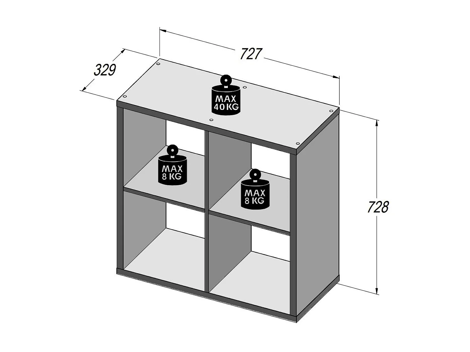 Półka - płyta wiórowa - biała - MAURO 221
