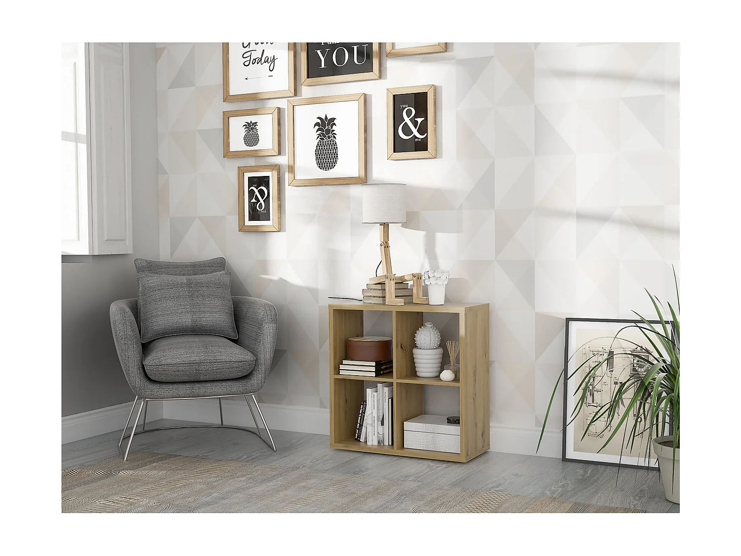 Półka - płyta wiórowa - dąb - MAURO 221