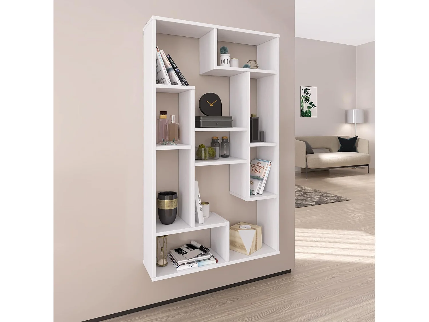 Półka - płyta wiórowa - biała - PERESA