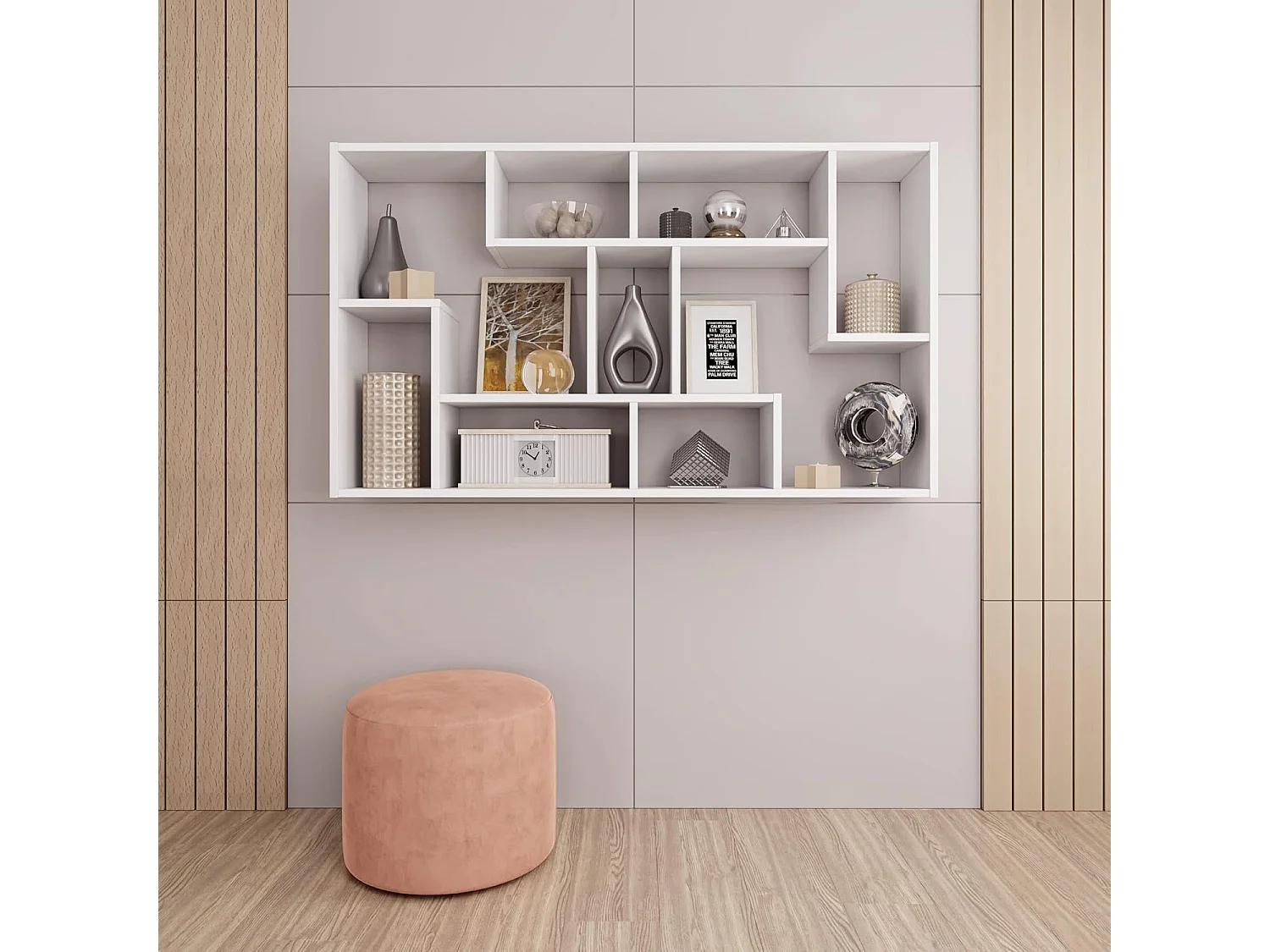 Półka - płyta wiórowa - biała - PERESA