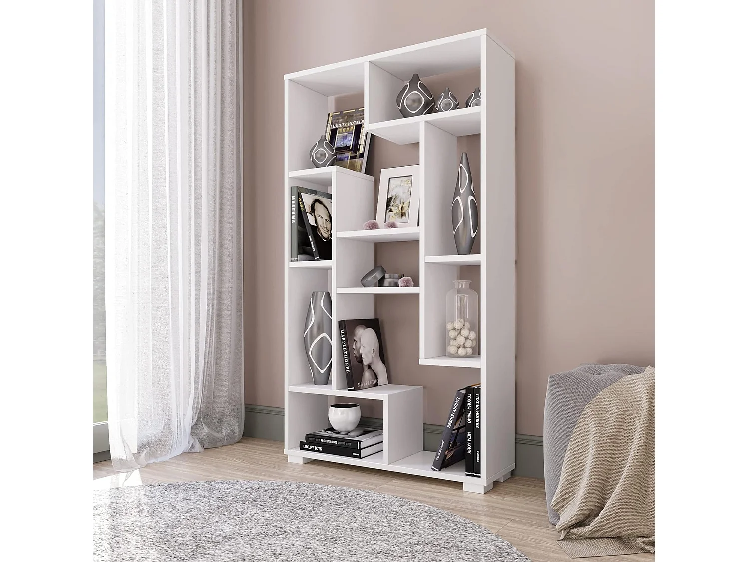 Półka - płyta wiórowa - biała - PERESA