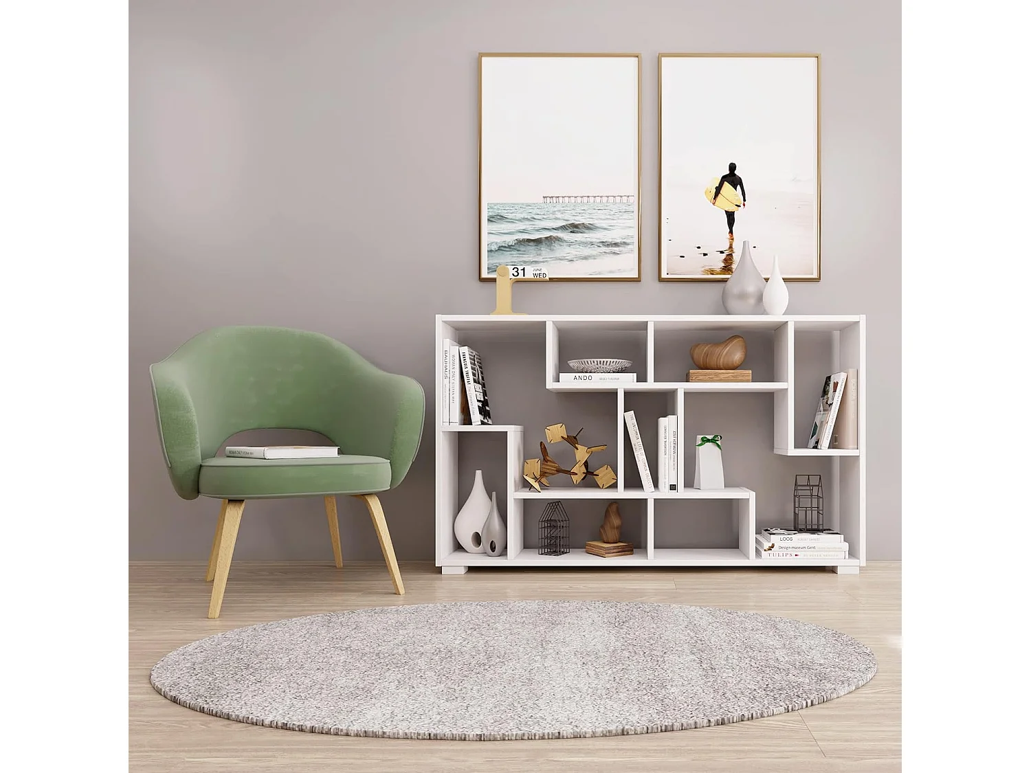 Półka - płyta wiórowa - biała - PERESA