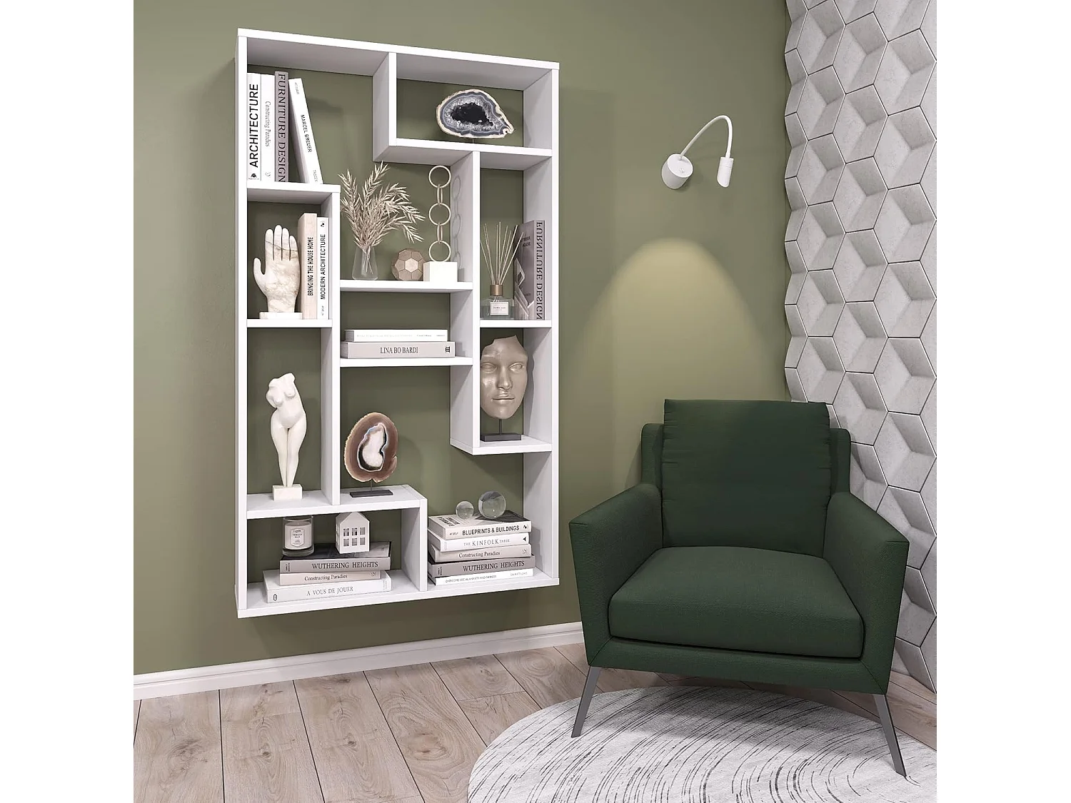 Półka - płyta wiórowa - biała - PERESA