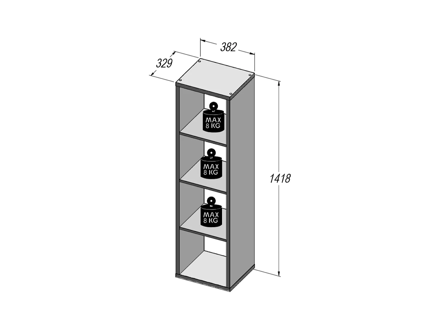 Regal - Spanplatte - terakotta - MAURO 411