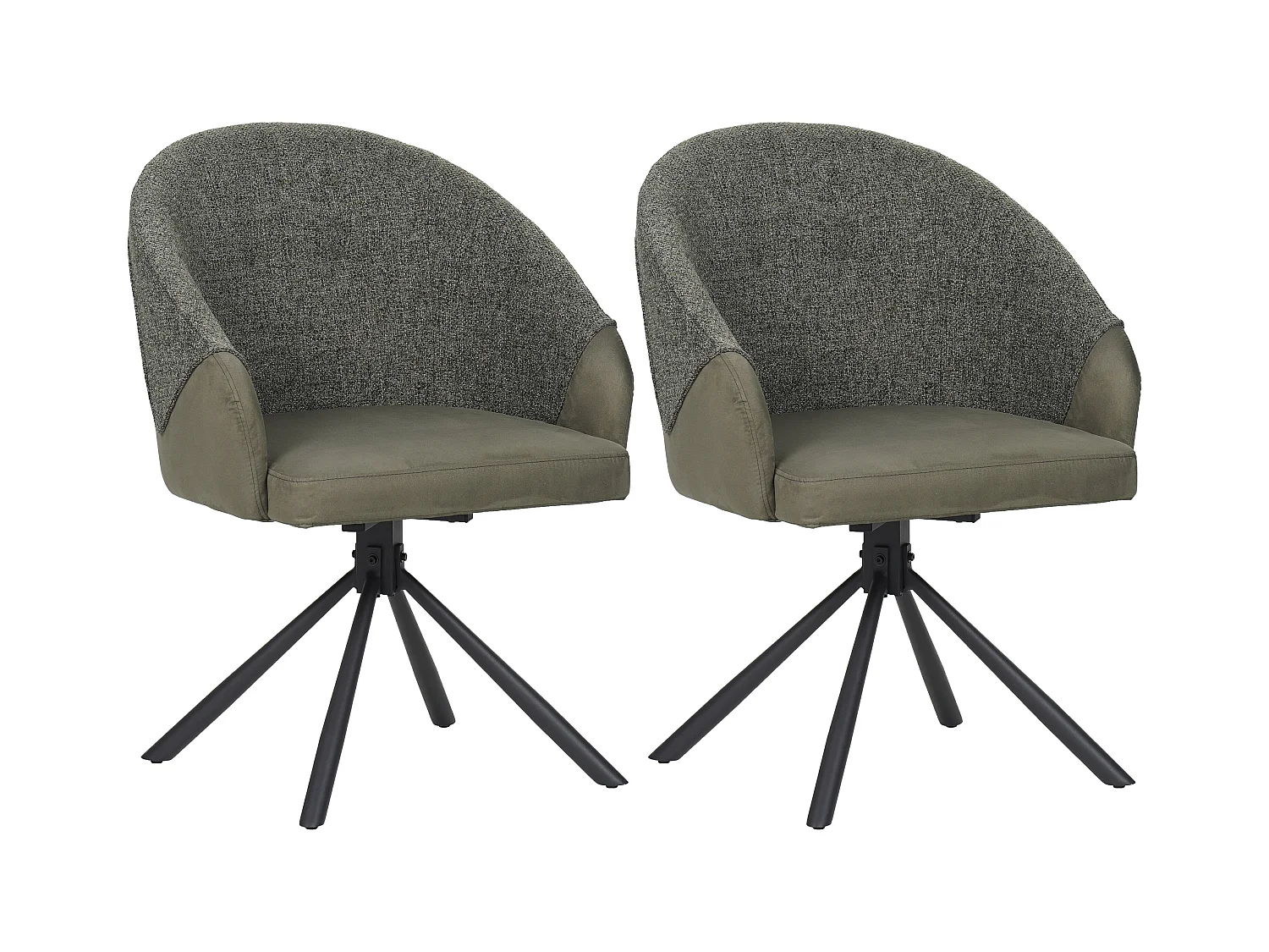 Eetkamerstoel set van 2 - stof en metaal - groen - LAZAR