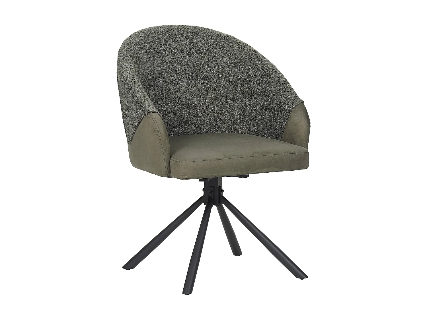 Lot de 2 chaises de salle à manger - tissu et métal - vert - LAZAR