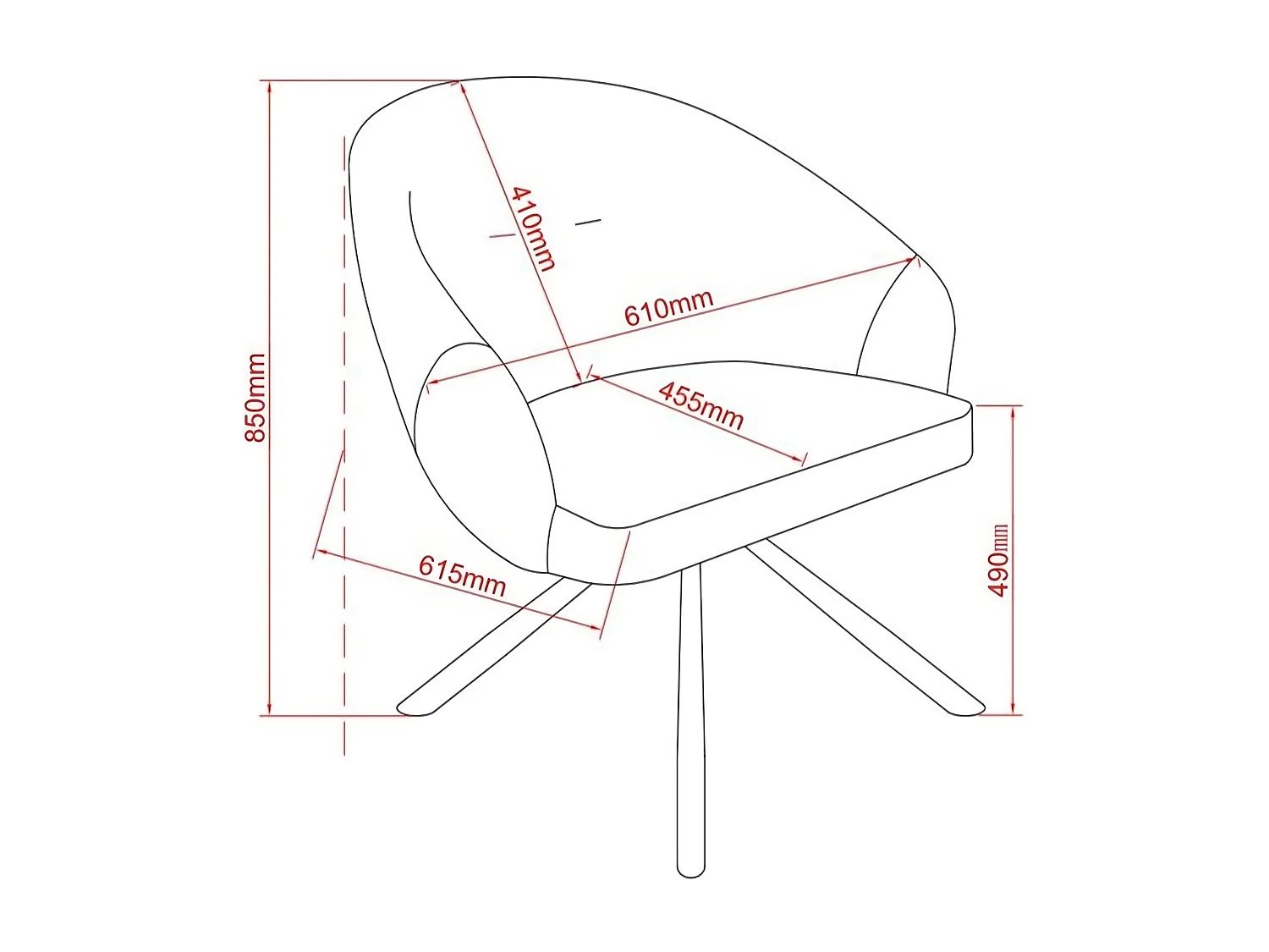 Lot de 2 chaises de salle à manger - tissu et métal - vert - LAZAR