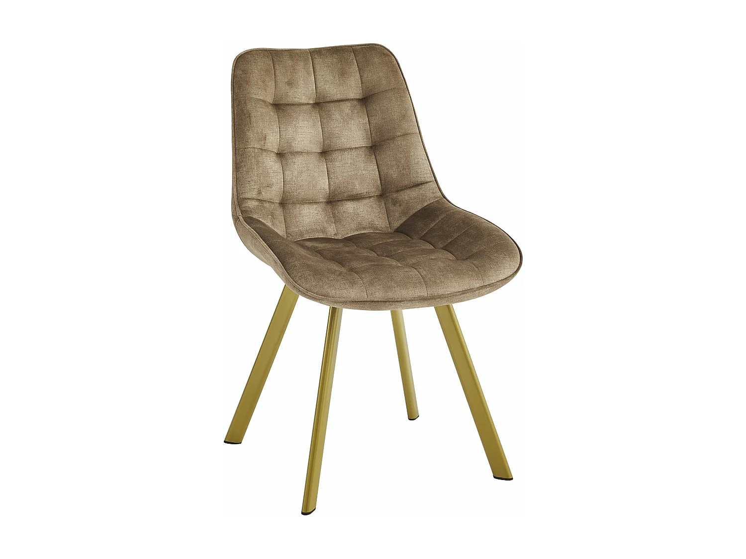 Lot de 4 chaises de salle à manger - Tissu et métal - Taupe - GARCIAS