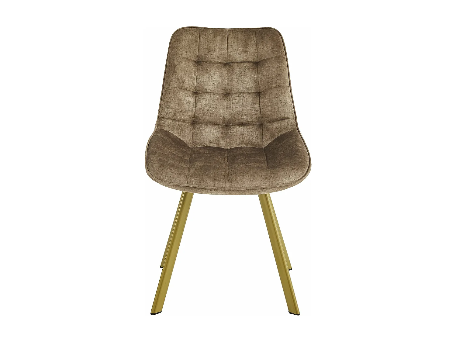 Lot de 4 chaises de salle à manger - Tissu et métal - Taupe - GARCIAS