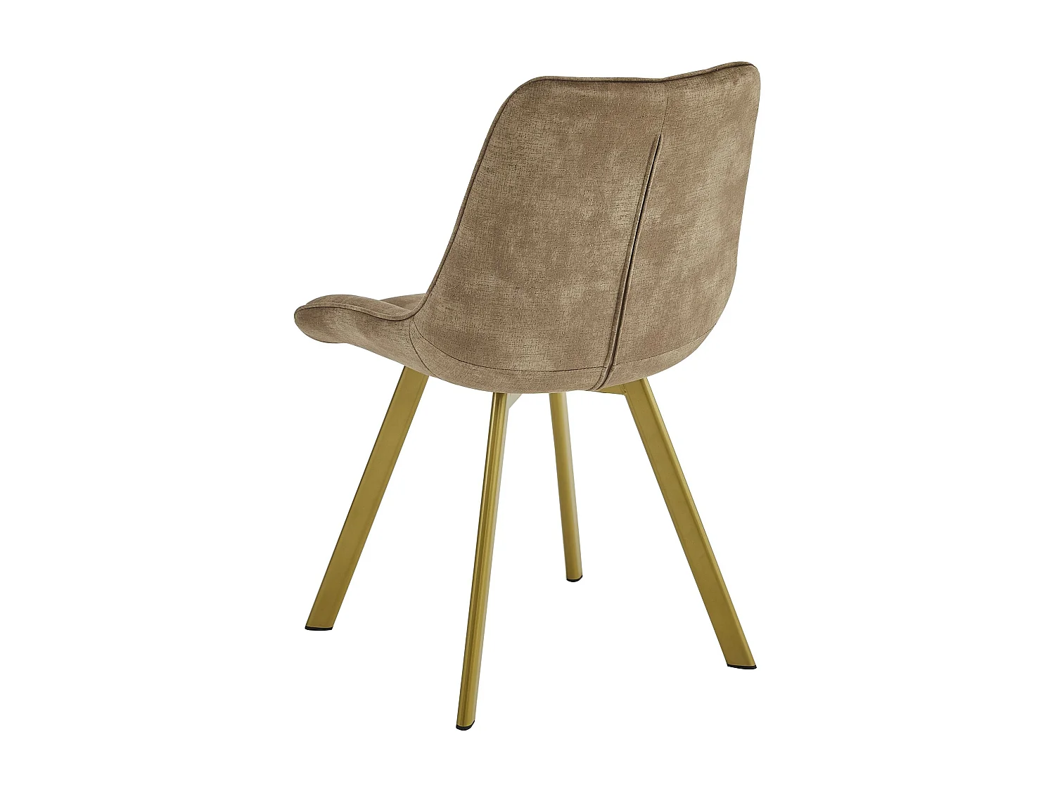 Lot de 4 chaises de salle à manger - Tissu et métal - Taupe - GARCIAS