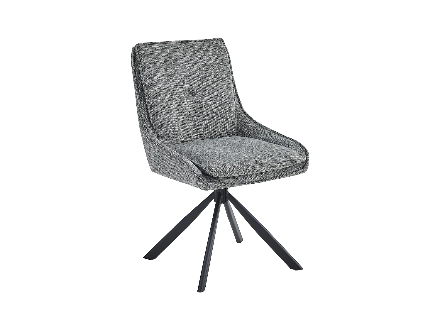 Lot de 2 chaises de salle à manger - tissu et métal - gris - BERTOLD