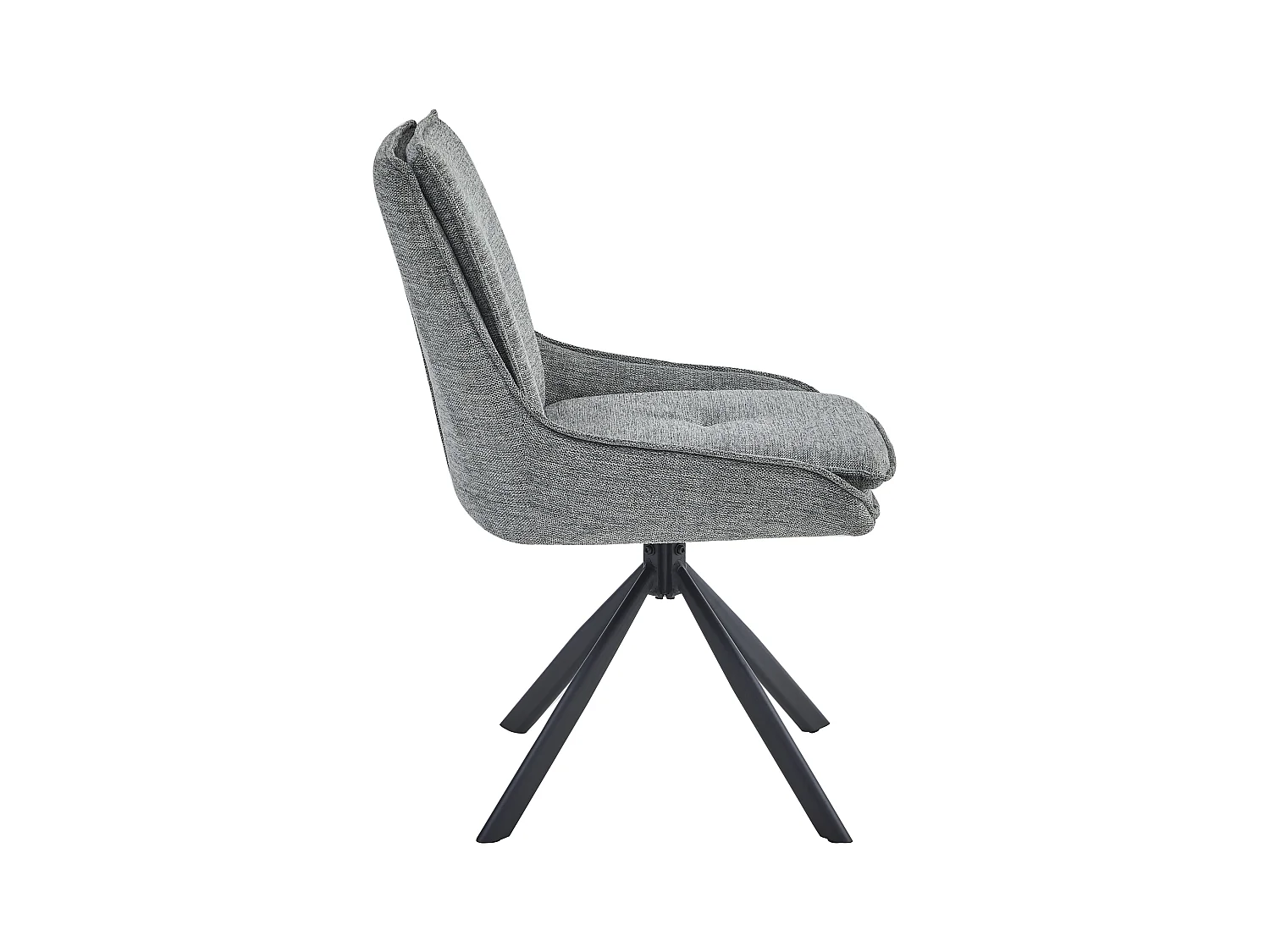 Lot de 2 chaises de salle à manger - tissu et métal - gris - BERTOLD