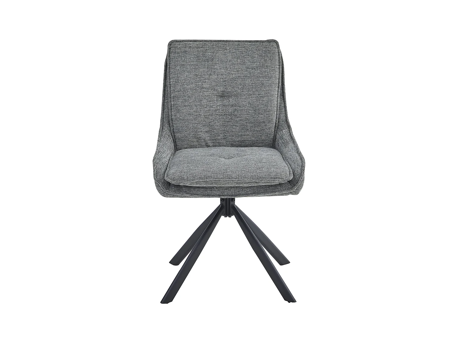 Lot de 2 chaises de salle à manger - tissu et métal - gris - BERTOLD