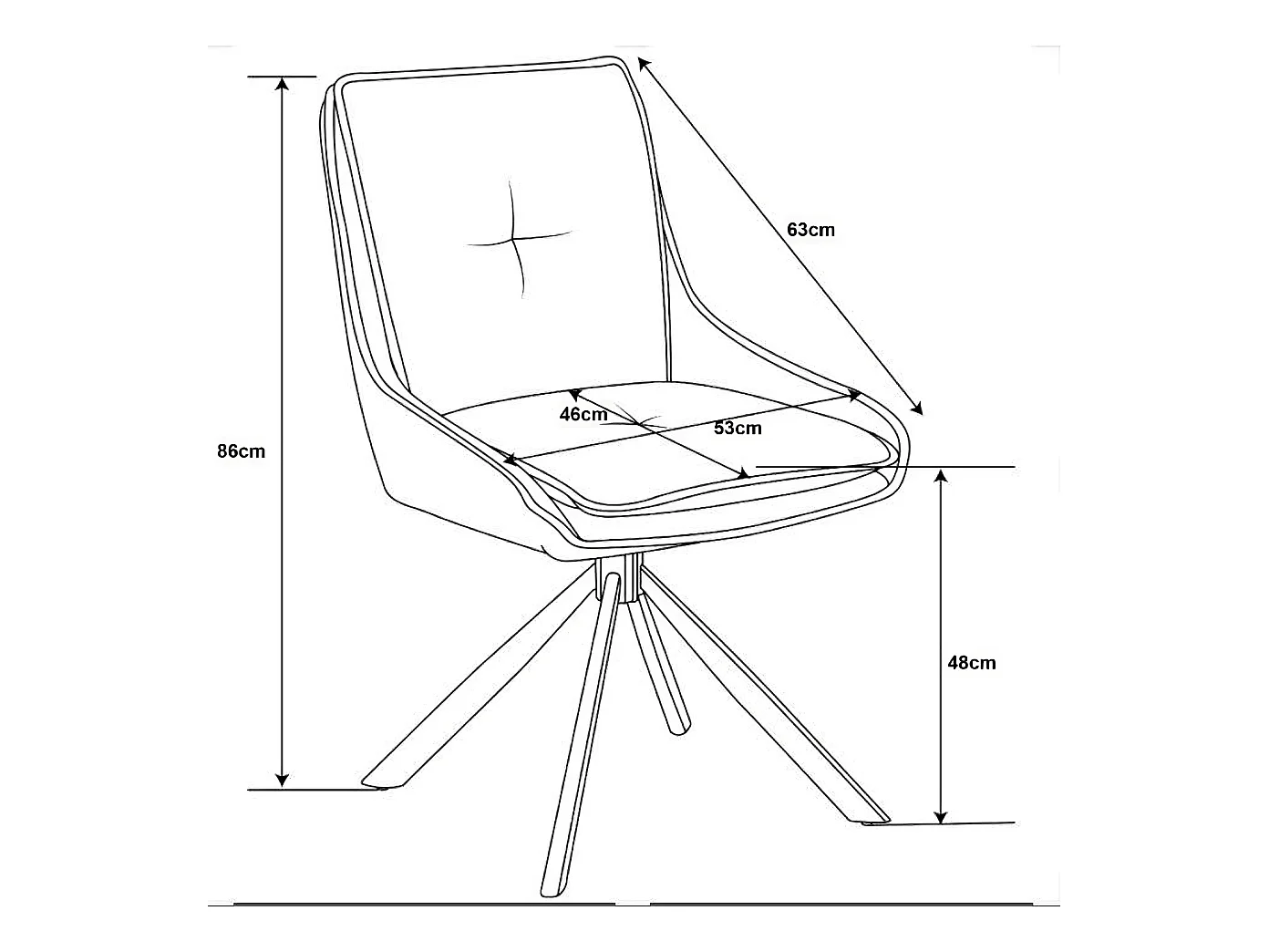 Lot de 2 chaises de salle à manger - tissu et métal - gris - BERTOLD