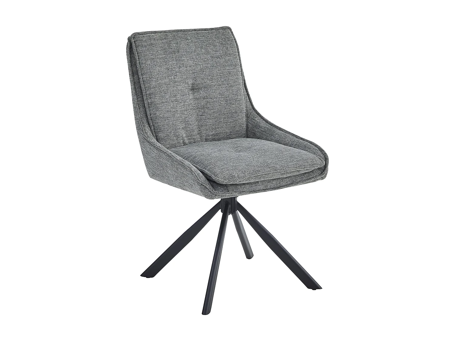 Lot de 2 chaises de salle à manger - tissu et métal - gris - BERTOLD