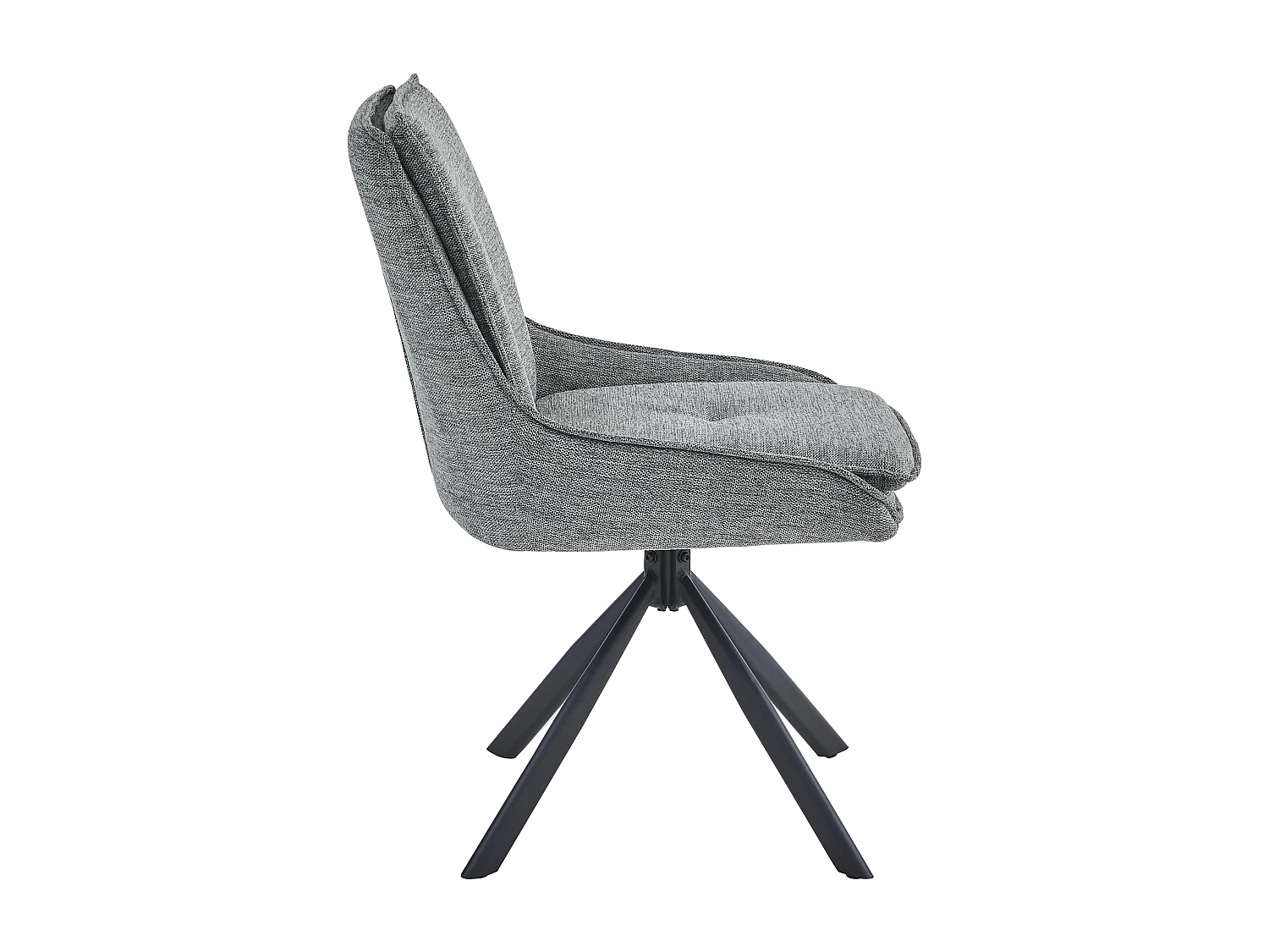 Lot de 2 chaises de salle à manger - tissu et métal - gris - BERTOLD