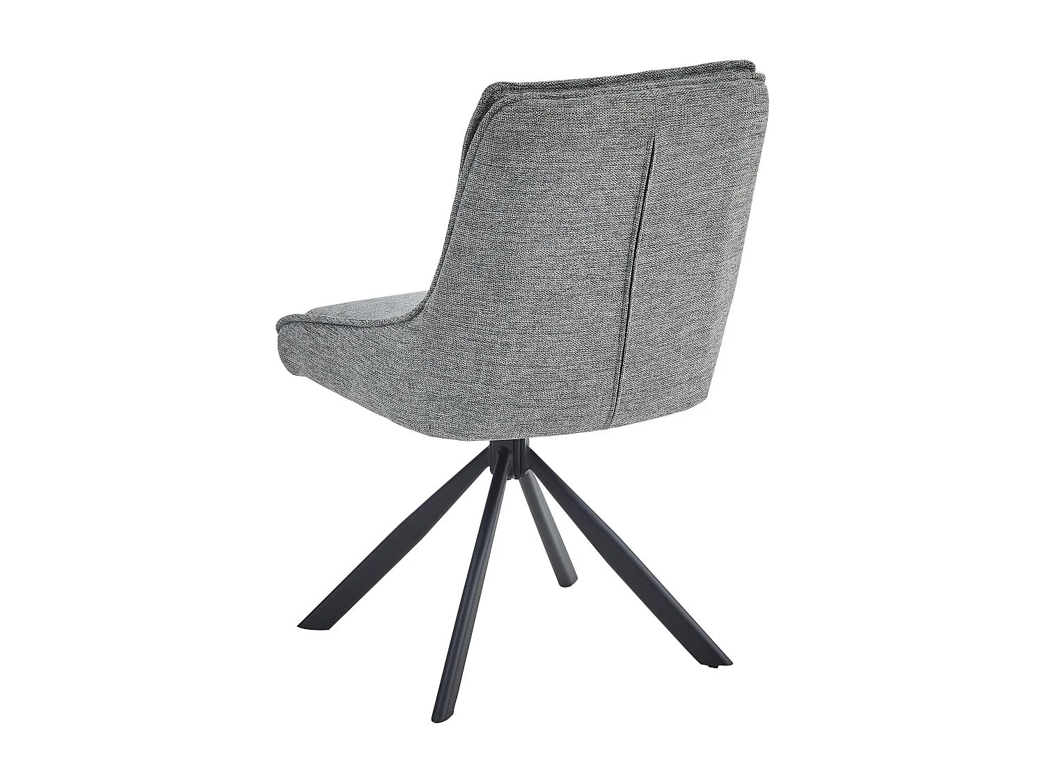 Lot de 2 chaises de salle à manger - tissu et métal - gris - BERTOLD