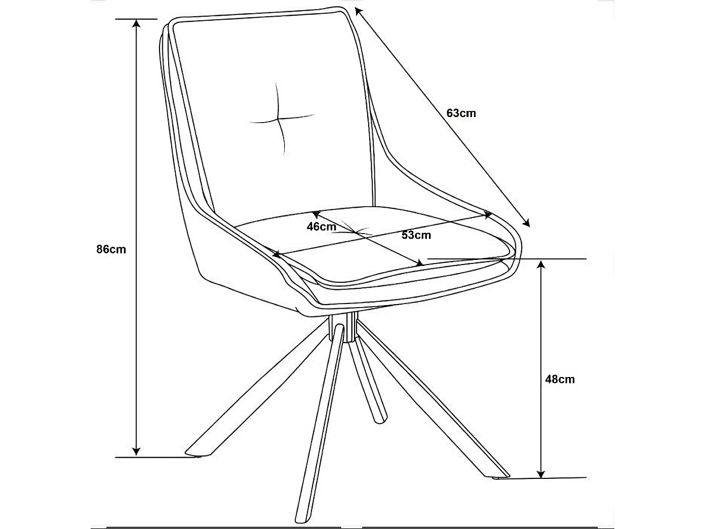 Lot de 2 chaises de salle à manger - tissu et métal - gris - BERTOLD