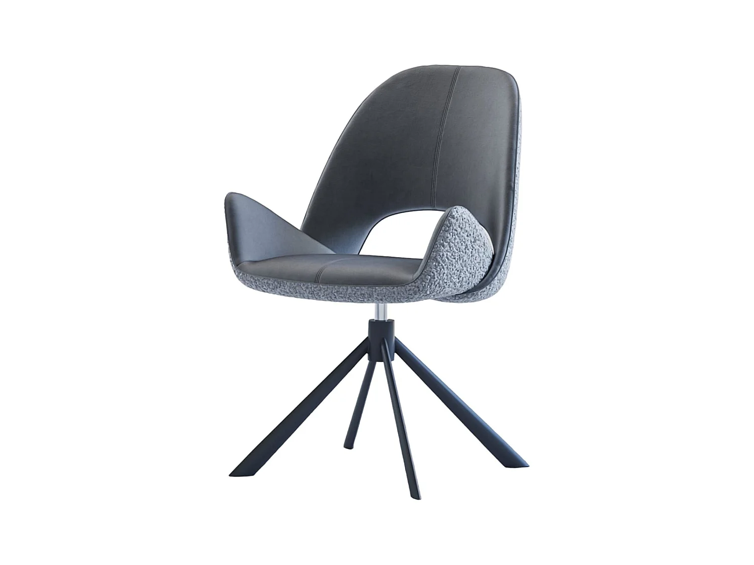 Lot de 2 chaises de salle à manger - tissu et métal - gris - RENITA