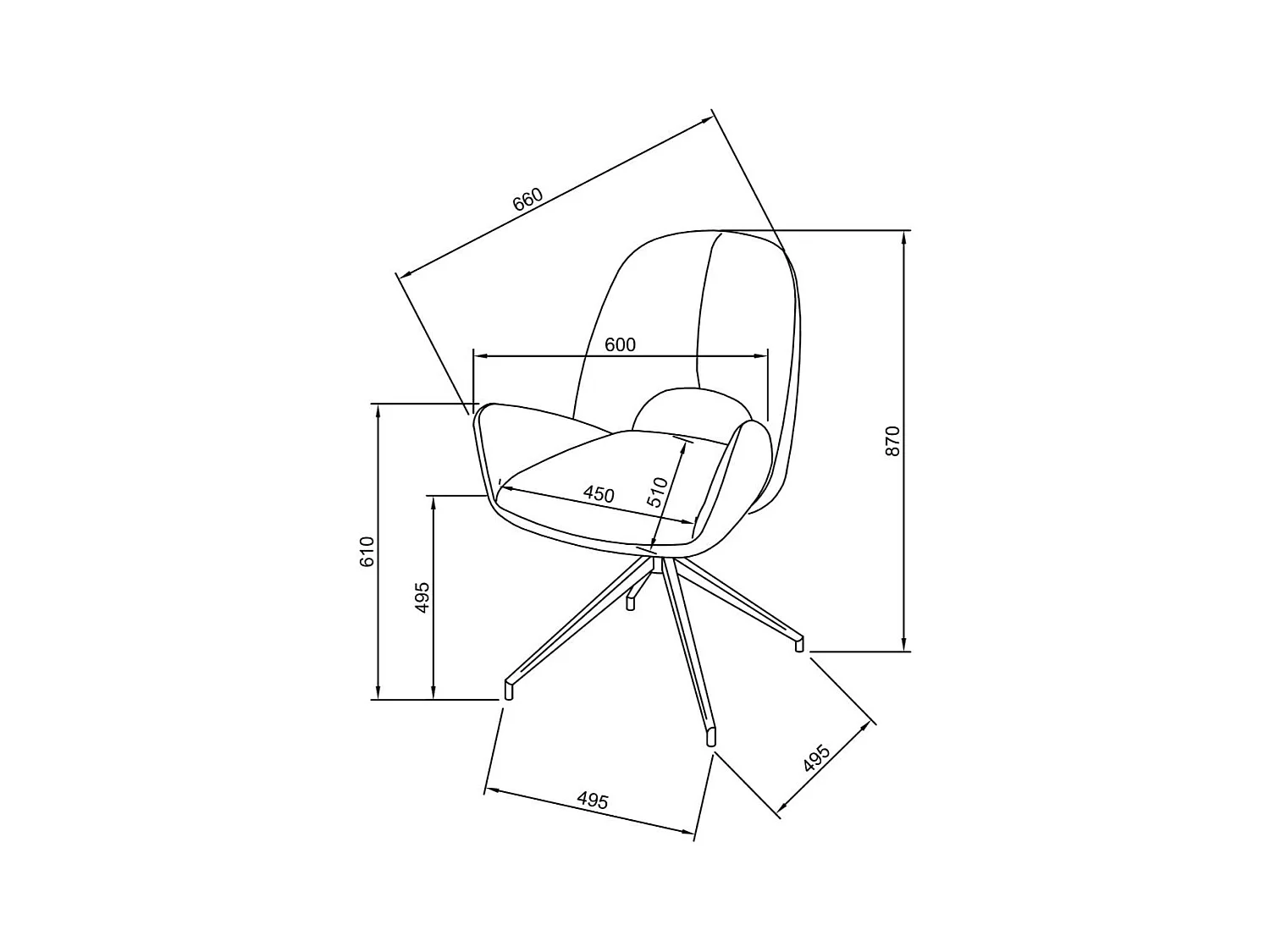 Lot de 2 chaises de salle à manger - tissu et métal - gris - RENITA