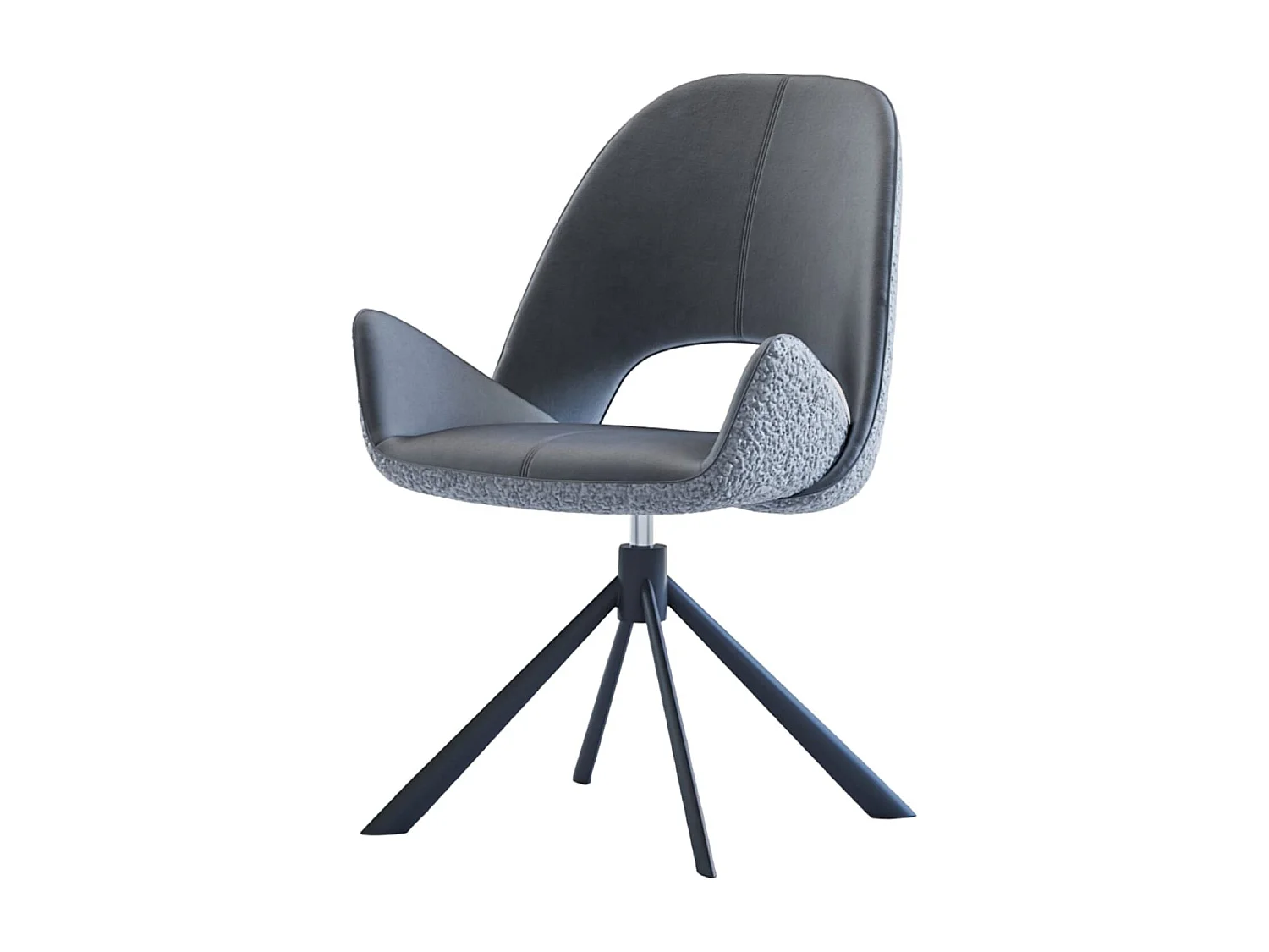 Lot de 2 chaises de salle à manger - tissu et métal - gris - RENITA