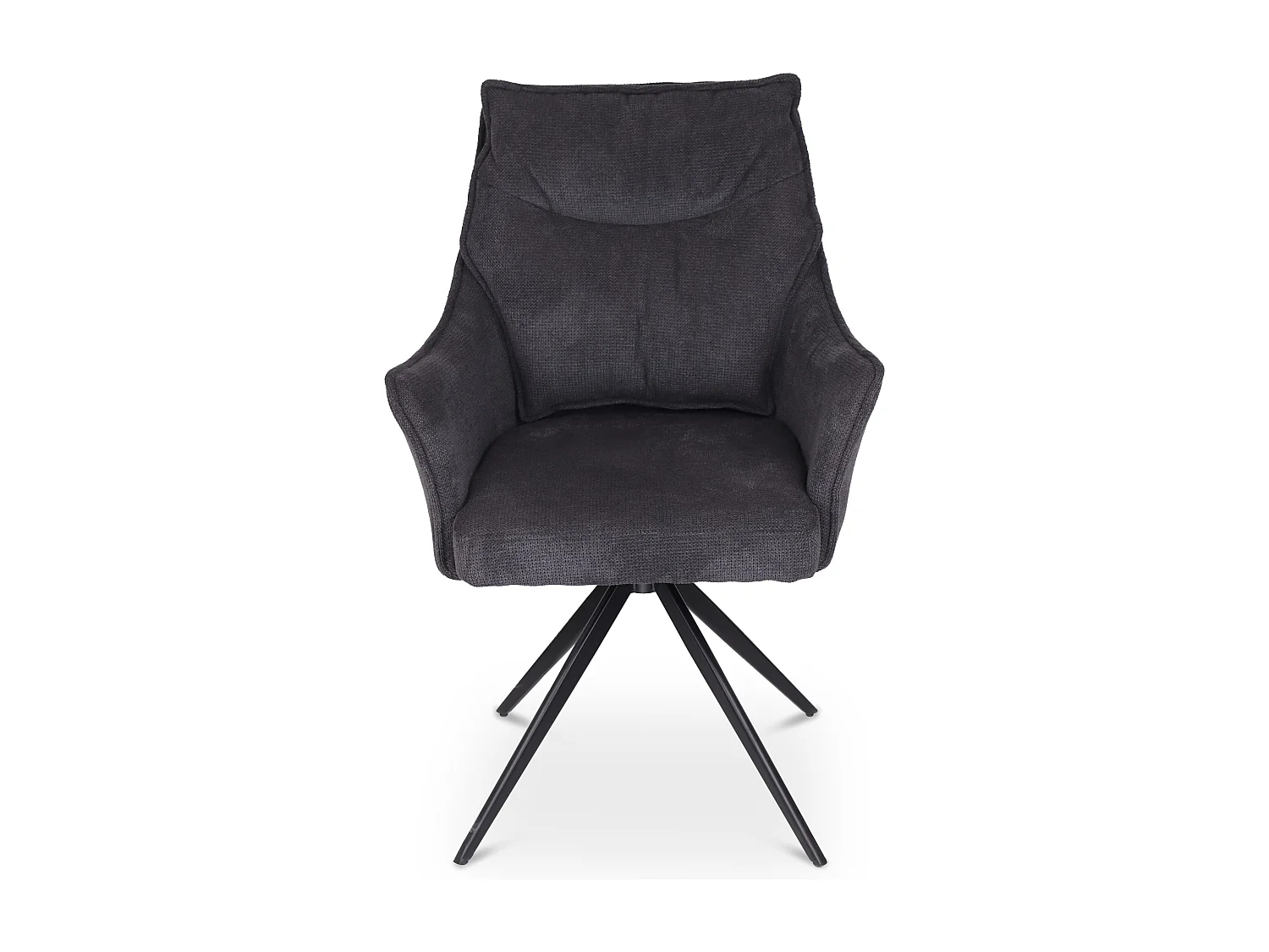 Eetkamerstoel set van 2 - stof & metaal - donkergrijs - AMPLUS