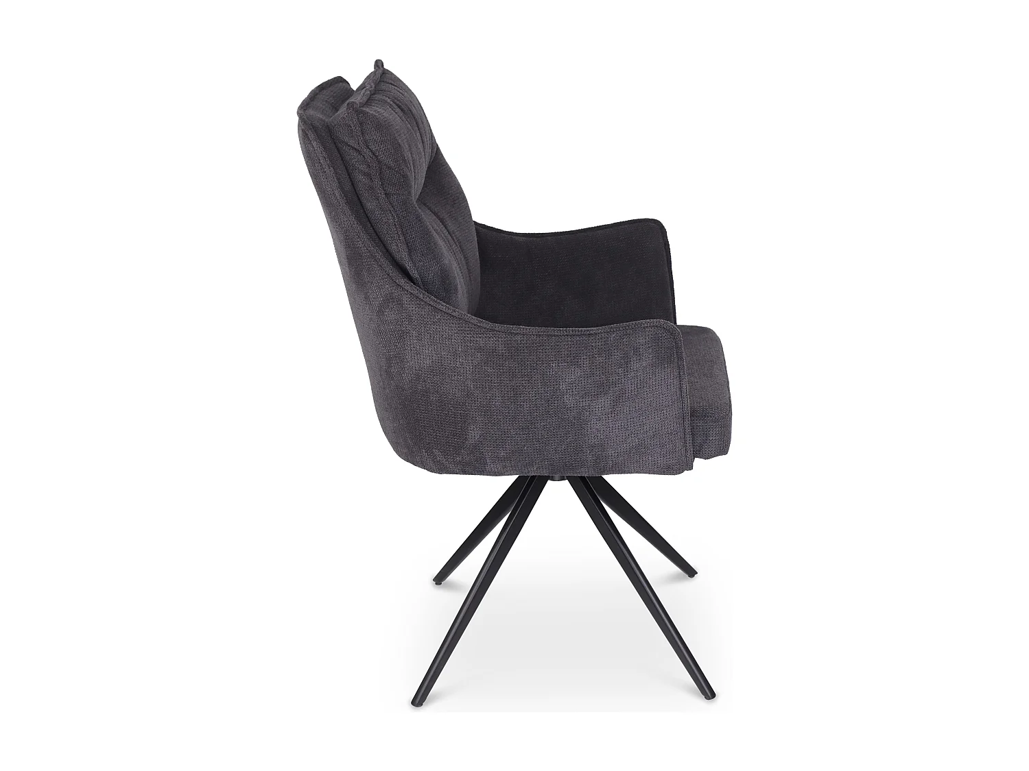 Eetkamerstoel set van 2 - stof & metaal - donkergrijs - AMPLUS