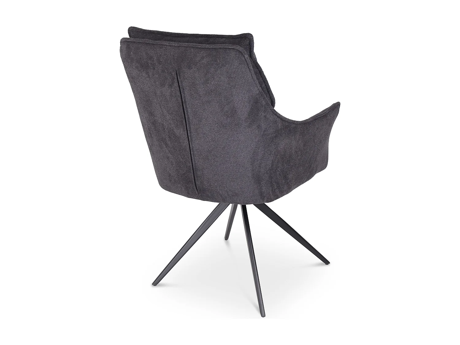 Eetkamerstoel set van 2 - stof & metaal - donkergrijs - AMPLUS