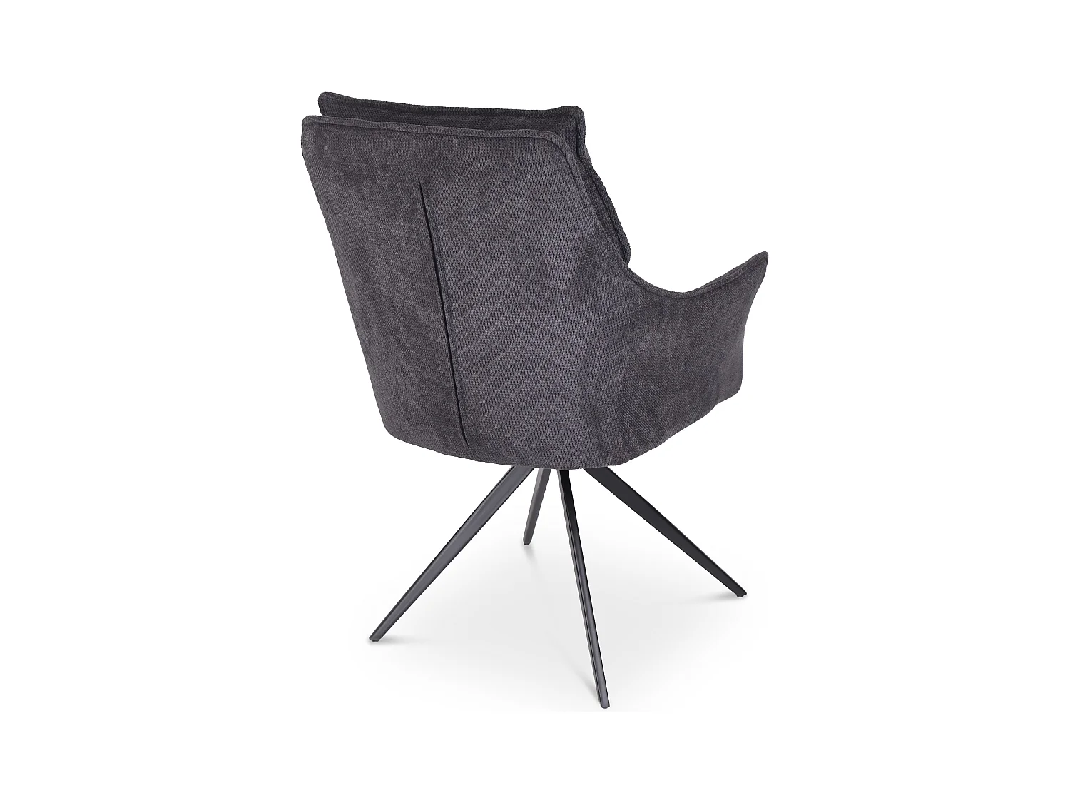 Lot de 2 chaises de salle à manger - tissu et métal - gris foncé - AMPLUS