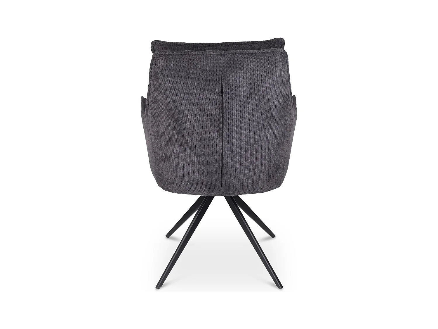 Lot de 2 chaises de salle à manger - tissu et métal - gris foncé - AMPLUS