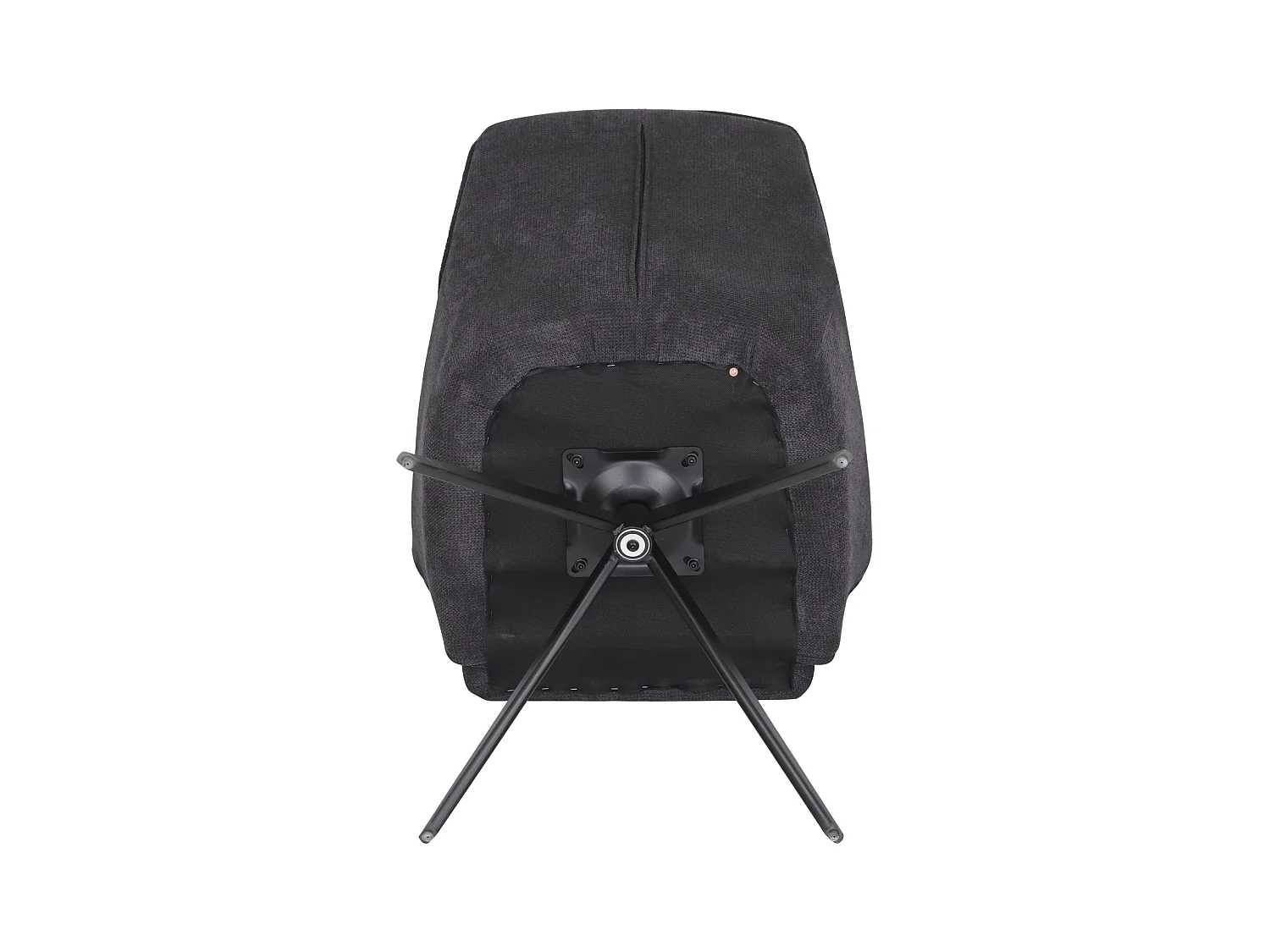 Lot de 2 chaises de salle à manger - tissu et métal - gris foncé - AMPLUS