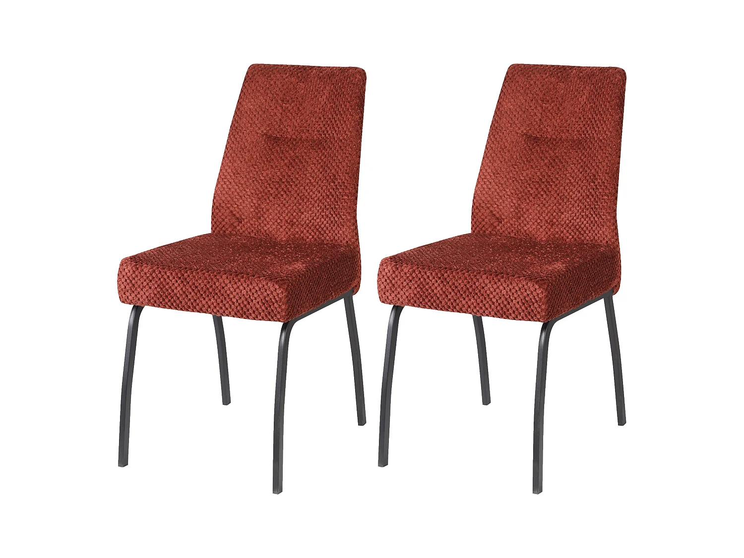 Eetkamerstoel set van 2 - stof en metaal - bruin - ANABEL