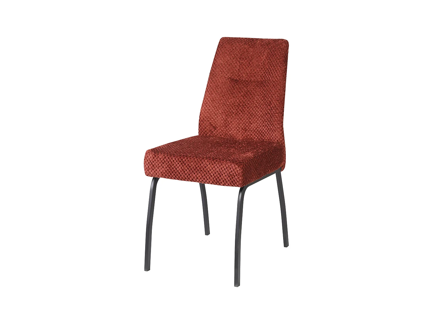 Lot de 2 chaises de salle à manger - tissu et métal - marron - ANABEL