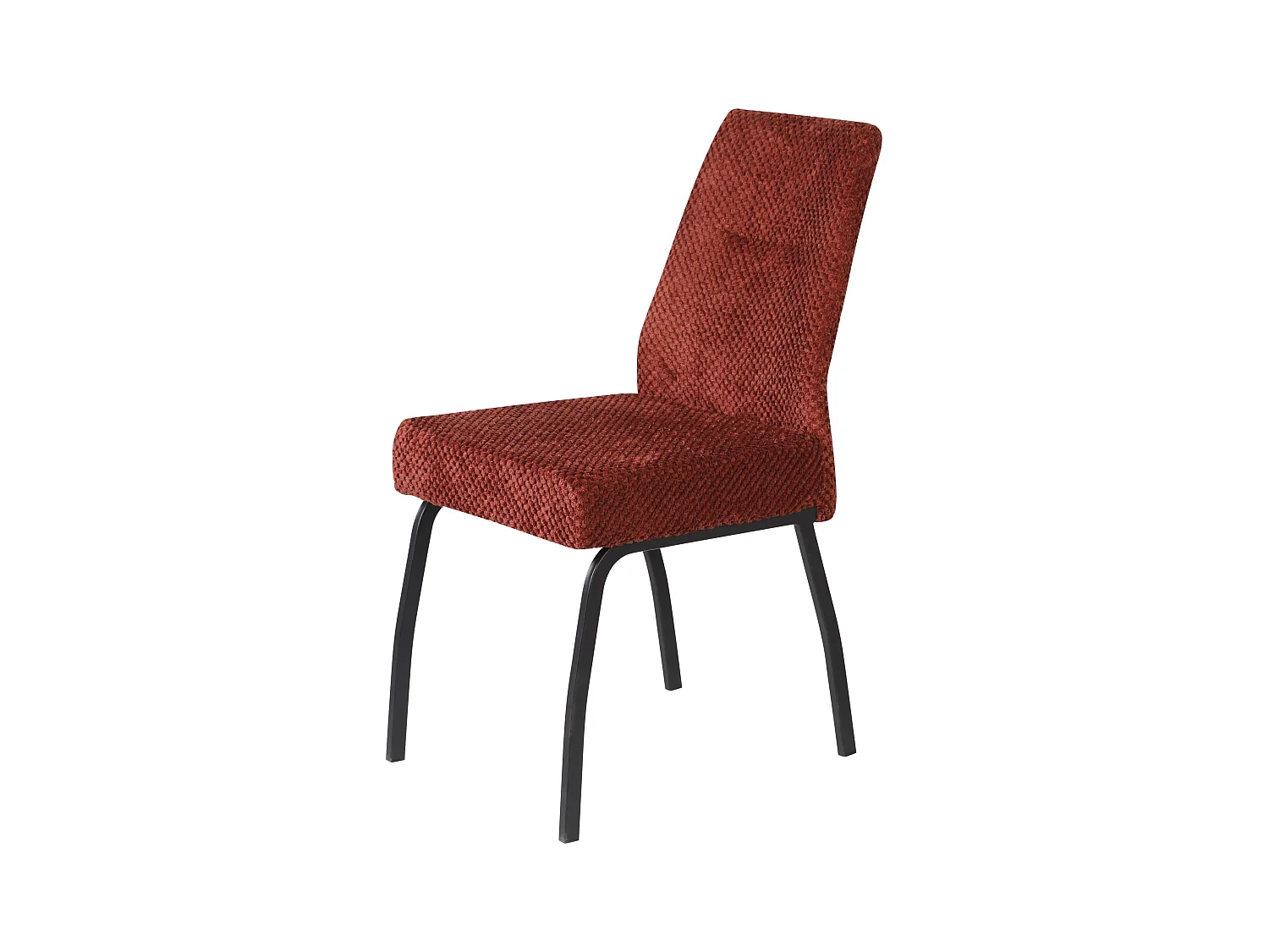 Lot de 2 chaises de salle à manger - tissu et métal - marron - ANABEL