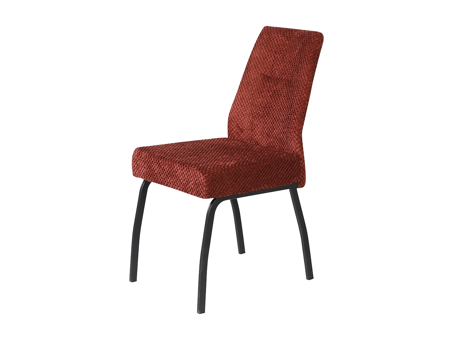 Lot de 2 chaises de salle à manger - tissu et métal - marron - ANABEL