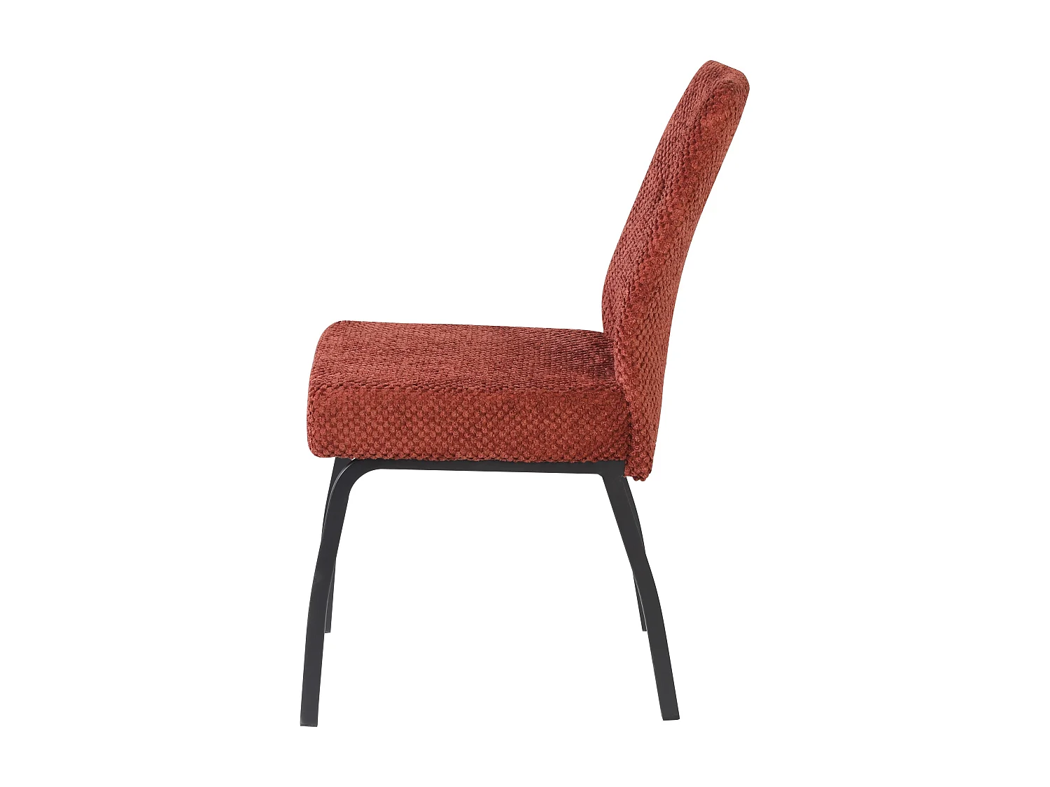 Lot de 2 chaises de salle à manger - tissu et métal - marron - ANABEL