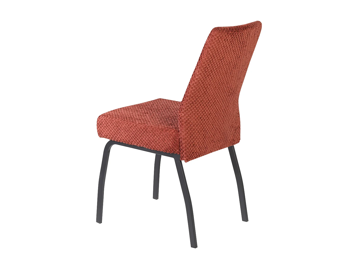 Lot de 2 chaises de salle à manger - tissu et métal - marron - ANABEL