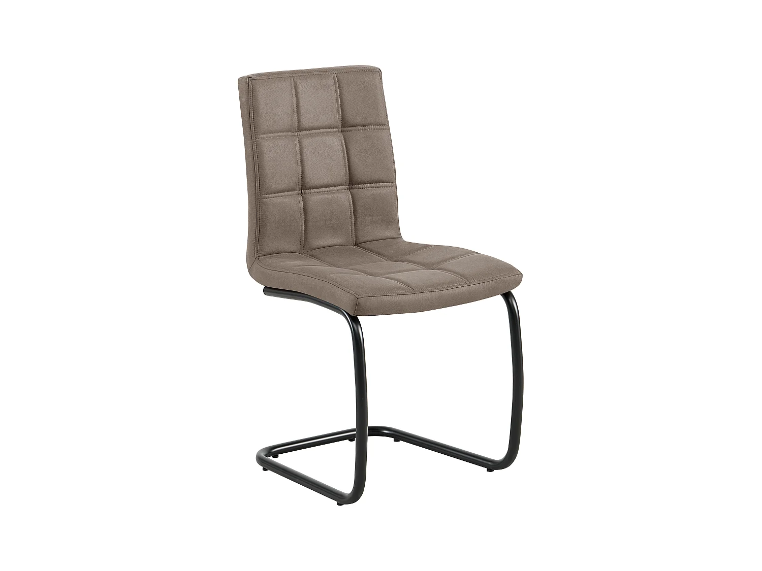 Esszimmerstuhl 2er-Set - Stoff und Metall - taupe - PARIANA