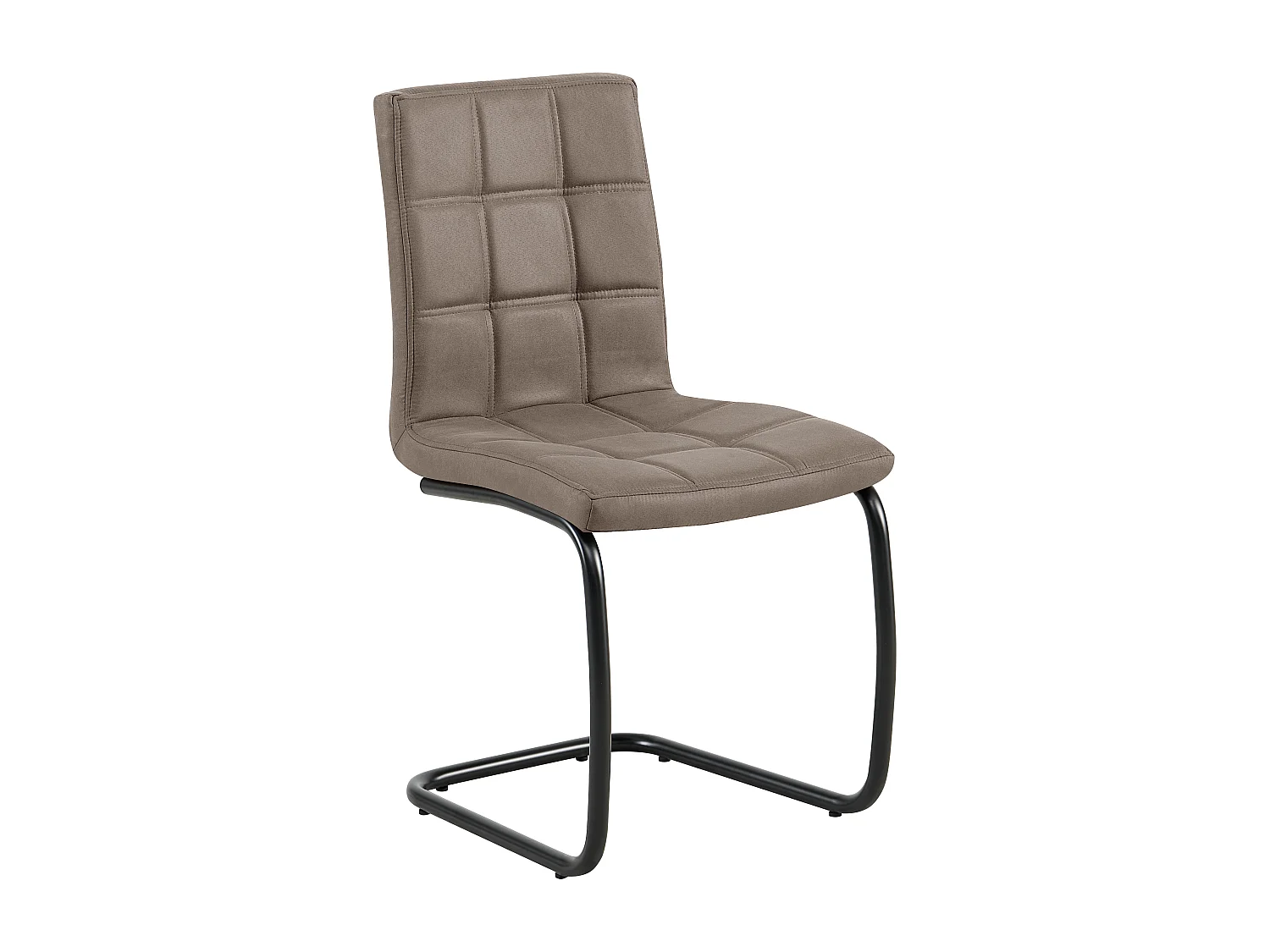 Lot de 2 chaises de salle à manger - tissu et métal - taupe - PARIANA