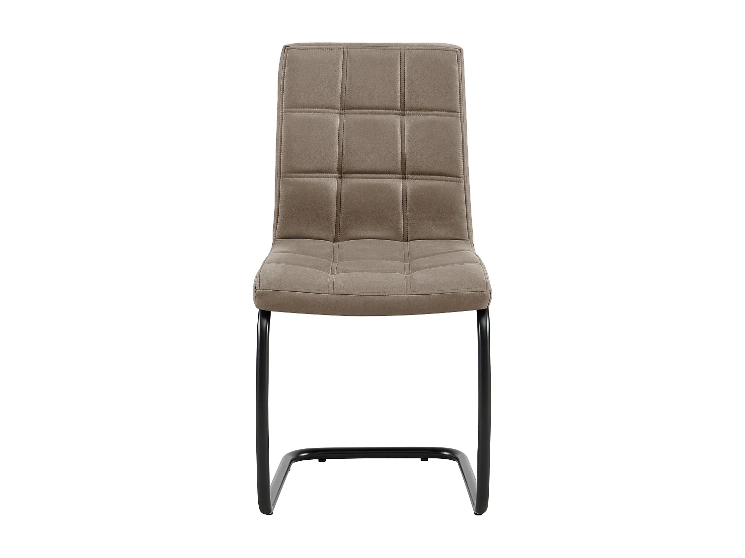 Lot de 2 chaises de salle à manger - tissu et métal - taupe - PARIANA